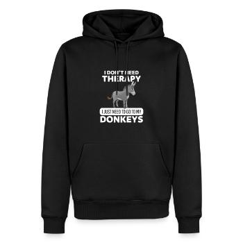 Cadeau drôle âne agriculteur fermier âne - Sweat à capuche Premium bio Homme - noir - Devant - Nico (187cm)
