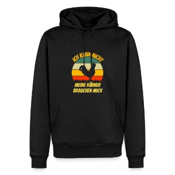 Lustiges Geschenk Retro Hühner Bauer Landwirt Huhn - Männer Premium Bio Hoodie - Schwarz - Vorne - Nico (187cm)