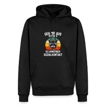 Wald Tier Lustiges Trash PandaGeschenk Waschbär - Männer Premium Bio Hoodie - Schwarz - Vorne - Nico (187cm)