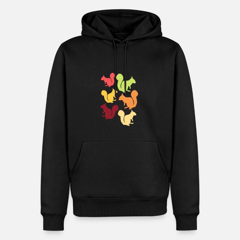 Retro Eichhörnchen - Männer Premium Bio Hoodie - Schwarz