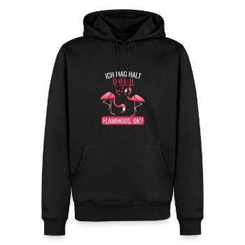 Tropen Vogel Tier Geschenk Lustiges Rosa Flamingo - Männer Premium Bio Hoodie - Schwarz - Vorne - Nico (187cm)