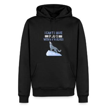 Predator Forest Animal Funny Gift Wolf - Men’s Premium Organic Hoodie - black - Front - Nico (187cm)