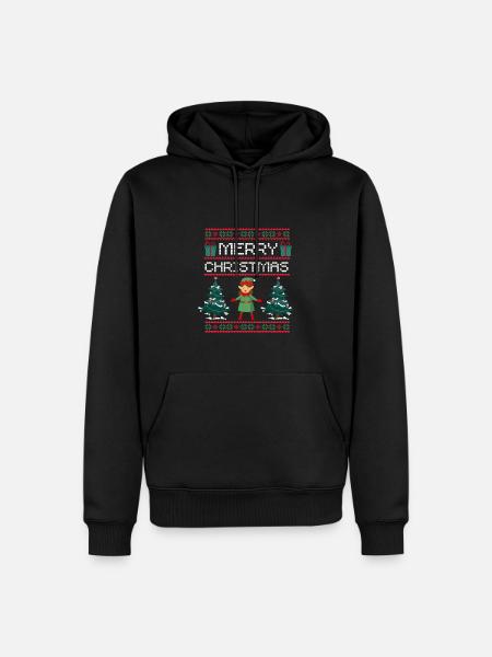 Xmas Elfin Weihnachtsgeschenk Frohe Weihnachten - Männer Premium Bio Hoodie - Schwarz