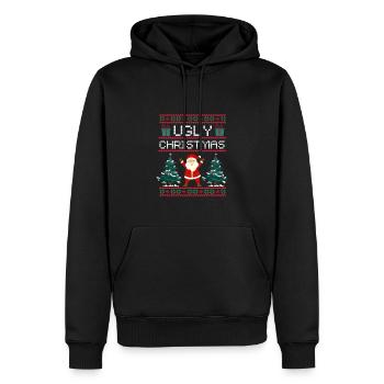 Père Noël Cadeau de Noël moche Noël - Sweat à capuche Premium bio Homme - noir - Devant - Nico (187cm)