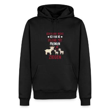 Lustiges Bauernhof Tier Geschenk Ziege - Männer Premium Bio Hoodie - Schwarz - Vorne - Nico (187cm)