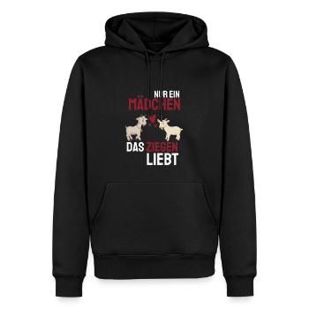 Bauernhof Tier Mädchen Bauer Geschenk Ziege - Männer Premium Bio Hoodie - Schwarz - Vorne - Nico (187cm)
