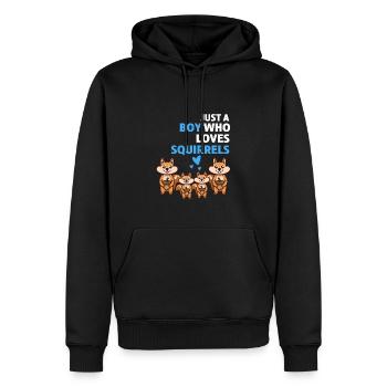 Habitant de la forêt Jeune animal de la forêt Cadeau Écureuil - Sweat à capuche Premium bio Homme - noir - Devant - Nico (187cm)