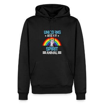 Magical Mythical Creature Gift Funny Unicorn - Sweat à capuche Premium bio Homme - noir - Devant - Nico (187cm)