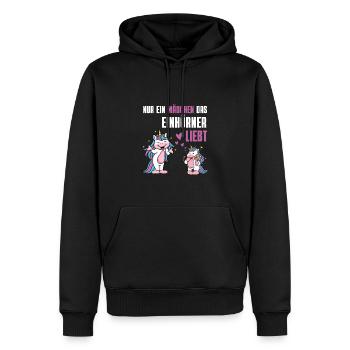 Fantasy Tierliebhaber Mädchen Geschenk Einhorn - Männer Premium Bio Hoodie - Schwarz - Vorne - Nico (187cm)