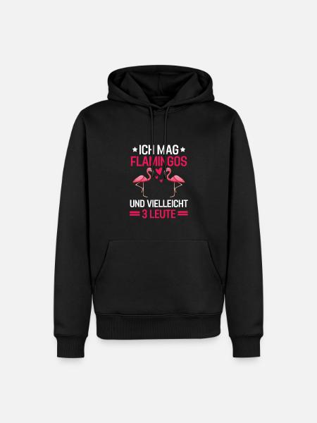Tierliebhaber Lustiges Geschenk Rosa Flamingo - Männer Premium Bio Hoodie - Schwarz