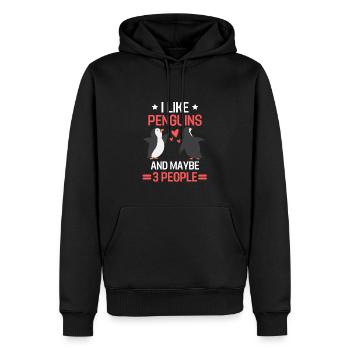 Antarctica Animal Zoo Bird Gift Funny Penguin - Men’s Premium Organic Hoodie - black - Front - Nico (187cm)