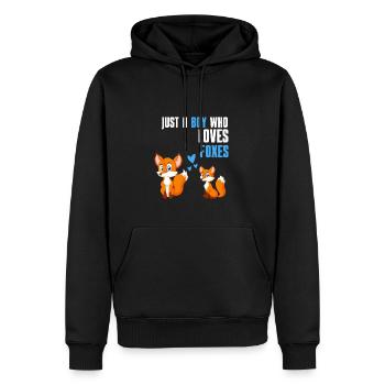Habitants de la forêt Amoureux des animaux Garçon Cadeau Renard - Sweat à capuche Premium bio Homme - noir - Devant - Nico (187cm)