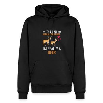 Hirsch Kostüm Party Wald Tier Geschenk Hirsch - Männer Premium Bio Hoodie - Schwarz - Vorne - Nico (187cm)