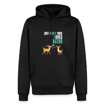 Waldbewohner Wald Tier Jungen Geschenk Hirsch - Männer Premium Bio Hoodie - Schwarz - Vorne - Nico (187cm)