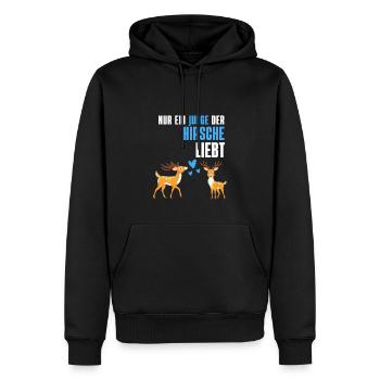Hirsch Junge Waldbewohner Tier Geschenk Hirsch - Männer Premium Bio Hoodie - Schwarz - Vorne - Nico (187cm)