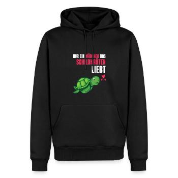 Ozean Tier Mädchen Geschenk Schildkröte - Männer Premium Bio Hoodie - Schwarz - Vorne - Nico (187cm)
