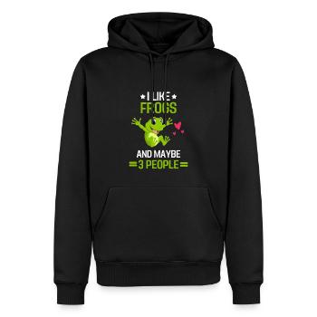 Amphibien Tierliebhaber Lustiges Geschenk Frosch - Männer Premium Bio Hoodie - Schwarz - Vorne - Nico (187cm)