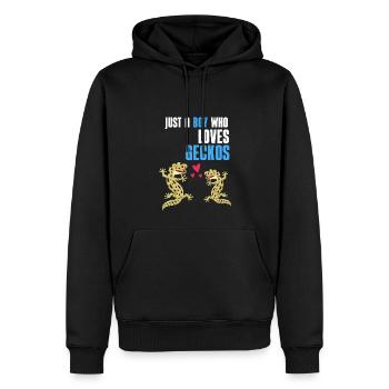 Eidechsen Reptilien Tier Jungen Geschenk Gecko - Männer Premium Bio Hoodie - Schwarz - Vorne - Nico (187cm)