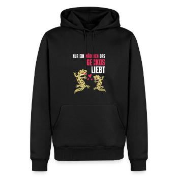 Gecko Liebhaber Reptilien Mädchen Geschenk Gecko - Männer Premium Bio Hoodie - Schwarz - Vorne - Nico (187cm)