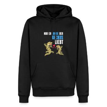 Gecko Liebhaber Reptilien Junge Geschenk Gecko - Männer Premium Bio Hoodie - Schwarz - Vorne - Nico (187cm)