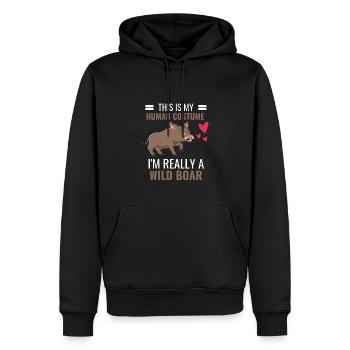 Wild Boar Costume Party Cadeau Sanglier - Sweat à capuche Premium bio Homme - noir - Devant - Nico (187cm)