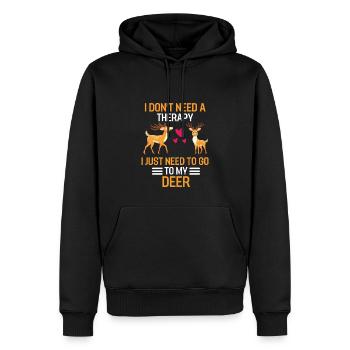 Hirsch Therapie Waldbewohner Geschenk Wald Hirsch - Männer Premium Bio Hoodie - Schwarz - Vorne - Nico (187cm)