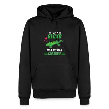 Gecko Kostüm Party Echse Geschenk Lustiges Gecko - Männer Premium Bio Hoodie - Schwarz - Vorne - Nico (187cm)