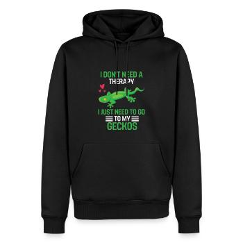 Gecko Therapie Eidechse Geschenk Lustiges Gecko - Männer Premium Bio Hoodie - Schwarz - Vorne - Nico (187cm)