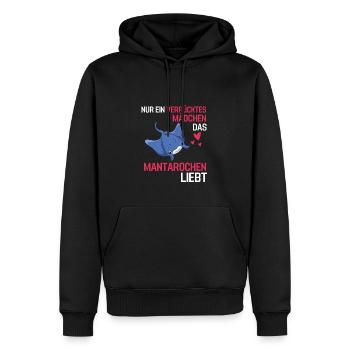 Rochen Mädchen Meerestier Geschenk Mantarochen - Männer Premium Bio Hoodie - Schwarz - Vorne - Nico (187cm)