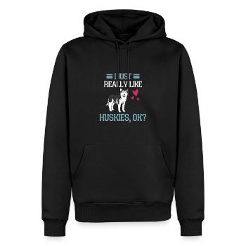 Sibirischer Schlittenhund Geschenk Lustiges Husky - Männer Premium Bio Hoodie - Schwarz - Vorne - Nico (187cm)