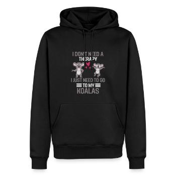Koala Thérapie Zoo Animal Cadeau Koala Drôle - Sweat à capuche Premium bio Homme - noir - Devant - Nico (187cm)