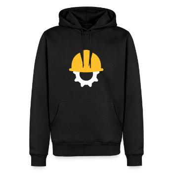 Casque de génie cadeau sécurité sur chantier - Sweat à capuche Premium bio Homme - noir - Devant - Nico (187cm)
