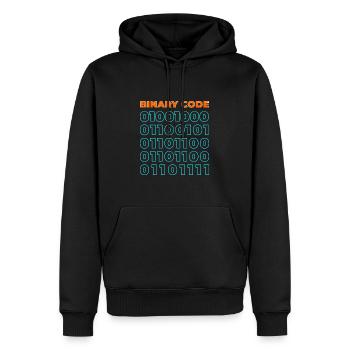 Binary code - Men’s Premium Organic Hoodie - black - Front - Nico (187cm)