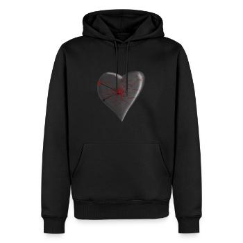 Heart Affected - Men’s Premium Organic Hoodie - black - Front - Nico (187cm)