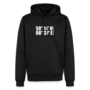 Bad Homburg devant l’altitude Coordonnées - Sweat à capuche Premium bio Homme - noir - Devant - Nico (187cm)