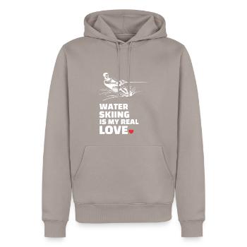 I love water skiing - Men’s Premium Organic Hoodie - taupe - Front - Nico (187cm)