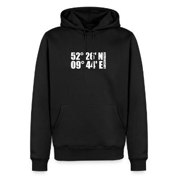 Coordonnées de Langenhagen - Sweat à capuche Premium bio Homme - noir - Devant - Nico (187cm)