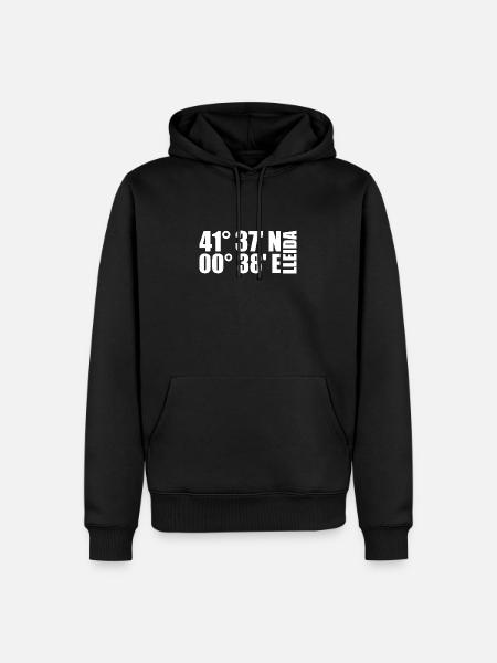Coordonnées de Lleida - Sweat à capuche Premium bio Homme - noir