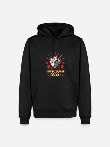 Good Luck Happy Chinese New Year of the Tiger 2022 - Männer Premium Bio Hoodie - Schwarz
