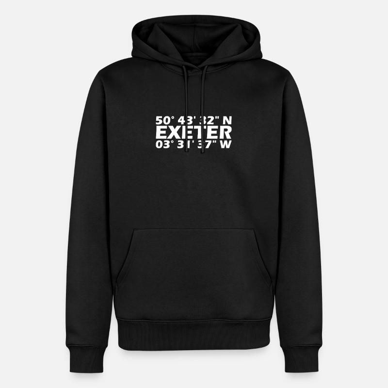Coordonnées d’Exeter - Sweat à capuche Premium bio Homme - noir
