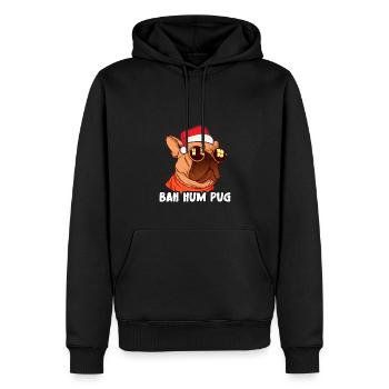 Christmas Xmas Family Matching Funny Bah Hum Pug - Männer Premium Bio Hoodie - Schwarz - Vorne - Nico (187cm)