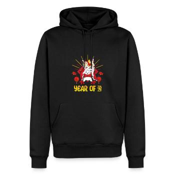 Zodiac Happy Chinese New Year of the Rabbit 2023 - Männer Premium Bio Hoodie - Schwarz - Vorne - Nico (187cm)