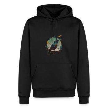 Nature Lovers - Charming Hummingbird - Männer Premium Bio Hoodie - Schwarz - Vorne - Nico (187cm)