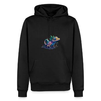 Gamer's Perfect Illustration - Cute Colorful Gekko - Männer Premium Bio Hoodie - Schwarz - Vorne - Nico (187cm)