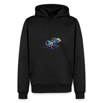 Gamer's Perfect Illustration - Cute Colorful Gekko - Männer Premium Bio Hoodie - Schwarz - Vorne - Nico (187cm)