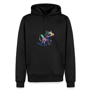 Gamer's Perfect Illustration - Cute Colorful Gekko - Männer Premium Bio Hoodie - Schwarz - Vorne - Nico (187cm)