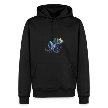 Gamer's Perfect Illustration - Cute Colorful Gekko - Männer Premium Bio Hoodie - Schwarz - Vorne - Nico (187cm)