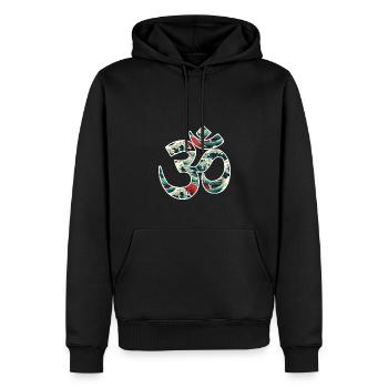 Résonance cosmique : le Om sacré - Sweat à capuche Premium bio Homme - noir - Devant - Nico (187cm)