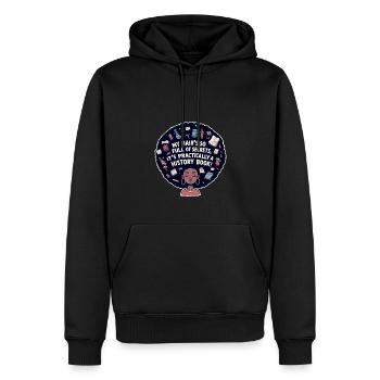 Historische Schätze Haarillustration - Männer Premium Bio Hoodie - Schwarz - Vorne - Nico (187cm)