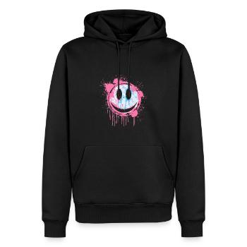 Graffiti Smiley Face - Street Art Urbain - Sweat à capuche Premium bio Homme - noir - Devant - Nico (187cm)